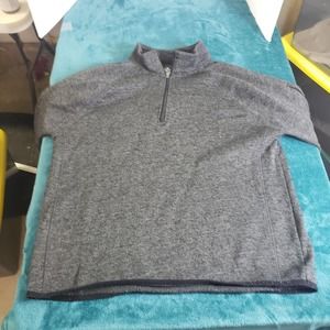 Rugby University mens Gray 1/4 Zip Sweater Sz Extra Large 100% Polyester